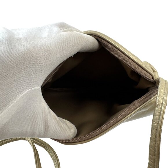 Paloma Picasso Gold Leather Crossbody Bag With Iconic X Logo & Zip Closure - Picture 8 of 12